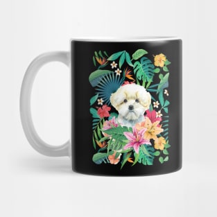 Tropical Maltese Dog 3 - Lemon and White Mug